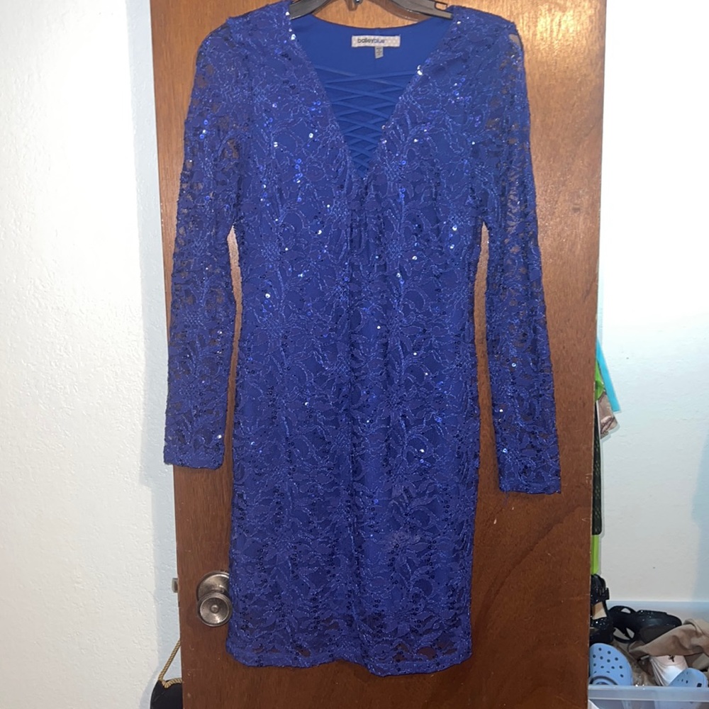 royal blue sequin dress